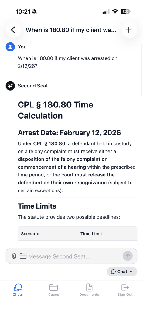 Second Seat mobile app — CPL time calculation