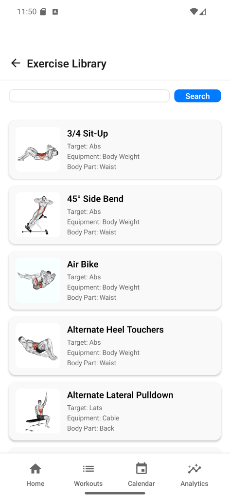 Analytics dashboard and strength trends