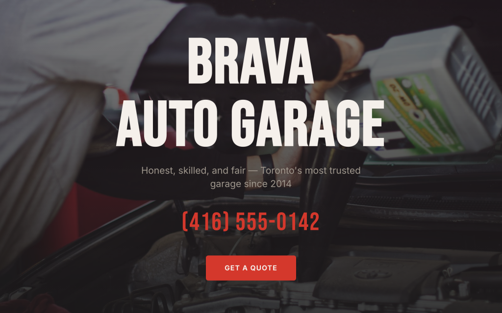 Brava Auto Garage — a kwaku-built auto repair shop site