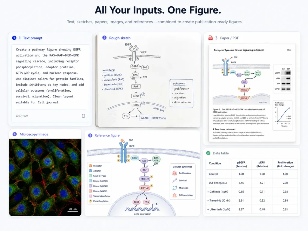 Mixed scientific figure input materials