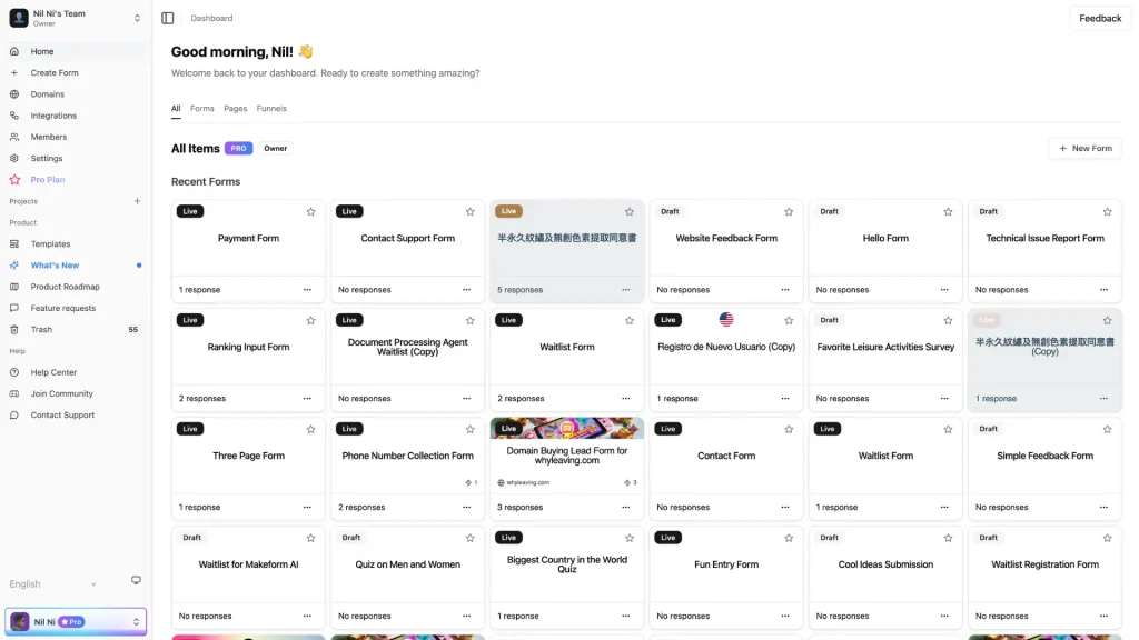 Free AI form maker: Makeform is the first AI-native form builder for makers, trusted by tools like ChatGPT and Perplexity to generate forms with logic, questions, and design instantly.
