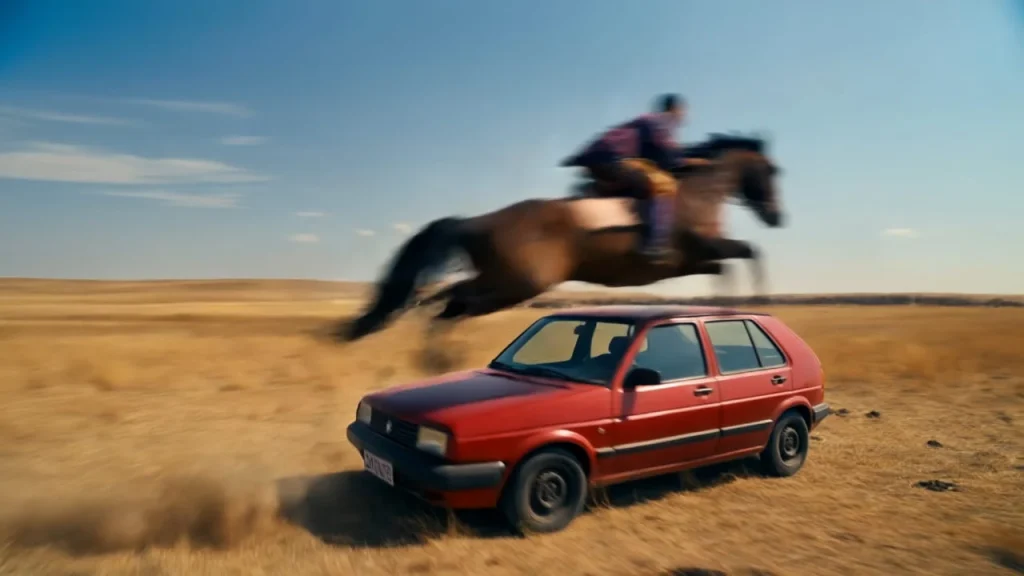 OpenArt surreal horse jump still frame