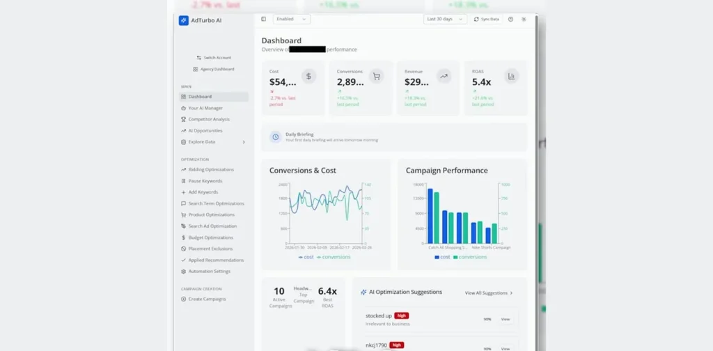 AdTurbo Dashboard Preview