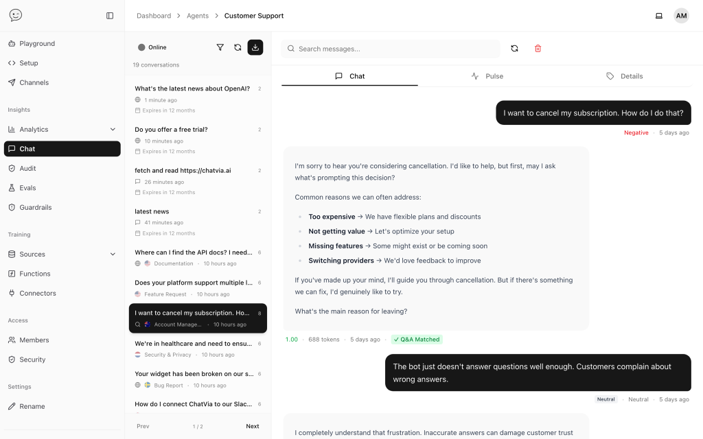 Complete conversation history