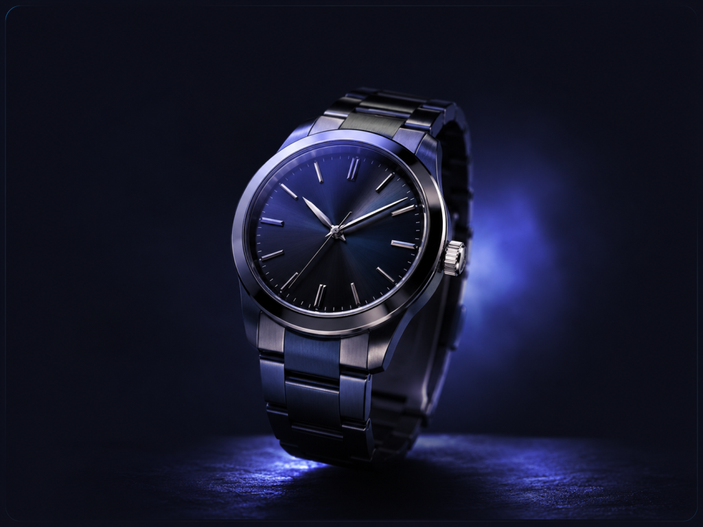 Midnight blue wrist watch