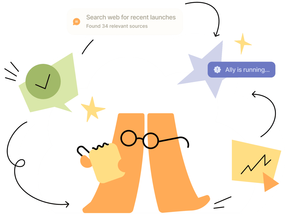 AllyHub executing tasks autonomously