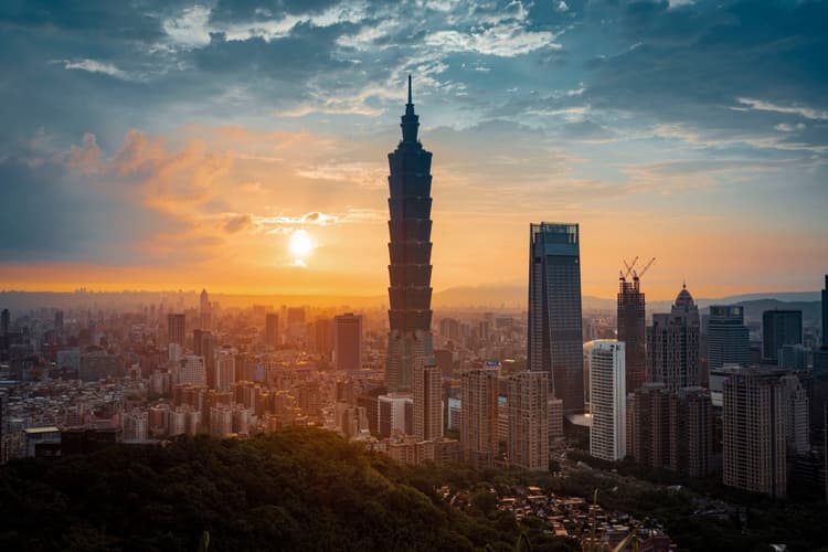 Taipei skyline at dusk