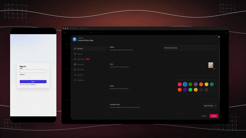 Branded portals with built-in user sign-in