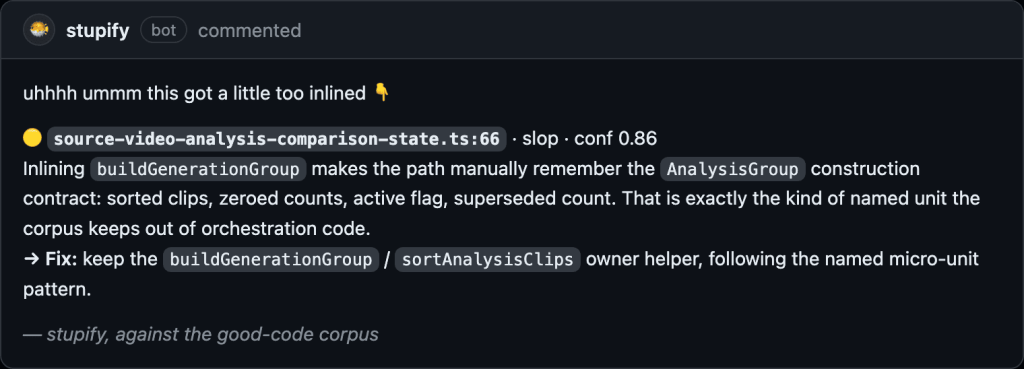 A named helper dissolved into call sites