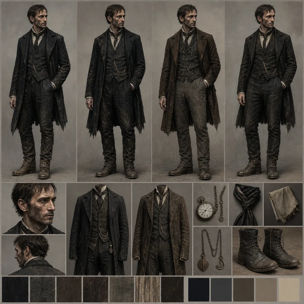 FilmPilot The Time Machine 1960 example costume design board