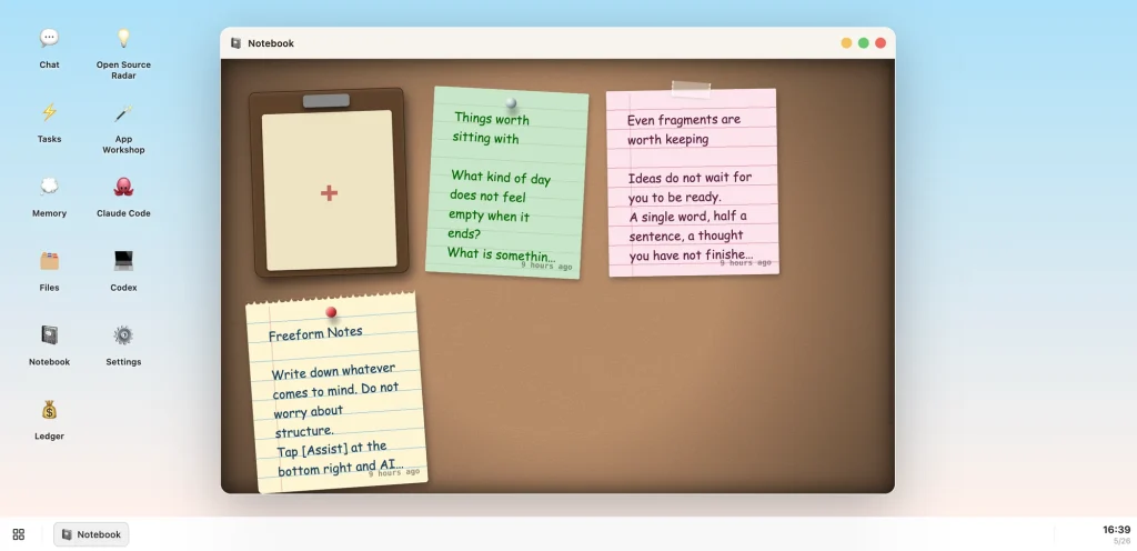 Wandesk Notebook — shared context across apps