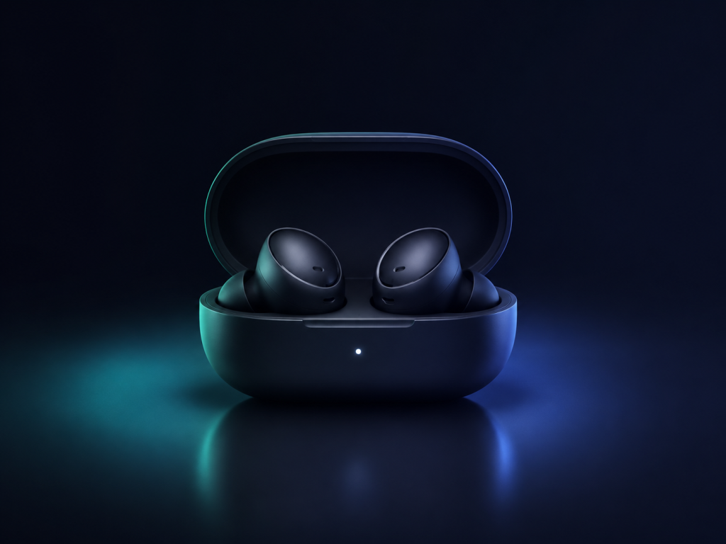Wireless earbuds in charging case