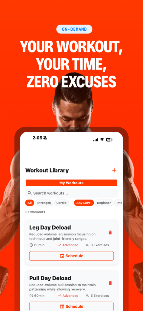 Micro Coach workout tracking screen