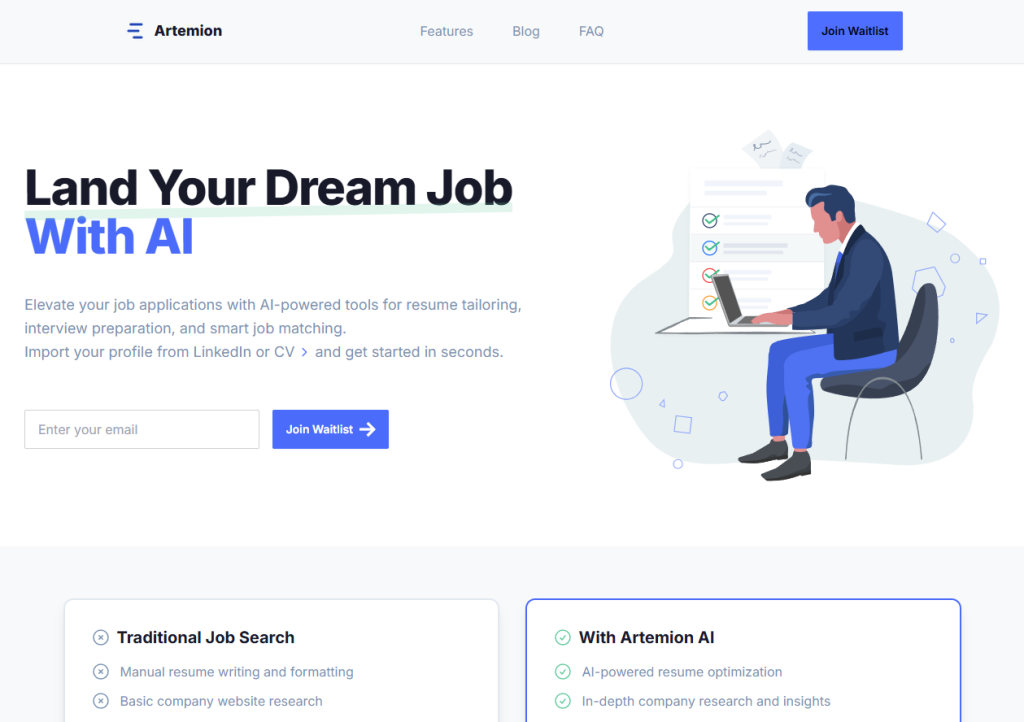 Artemion website generated with PageVera