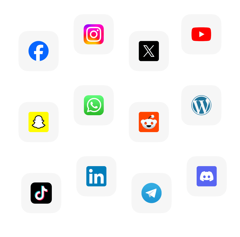 Supported social platforms