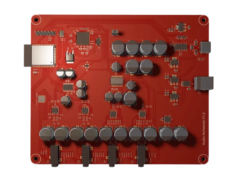 A pcb board of a waveform interface made with Flux.