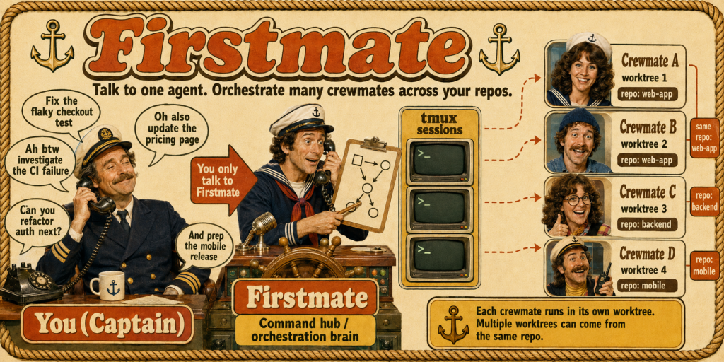 firstmate - talk to one agent, ship with a crew