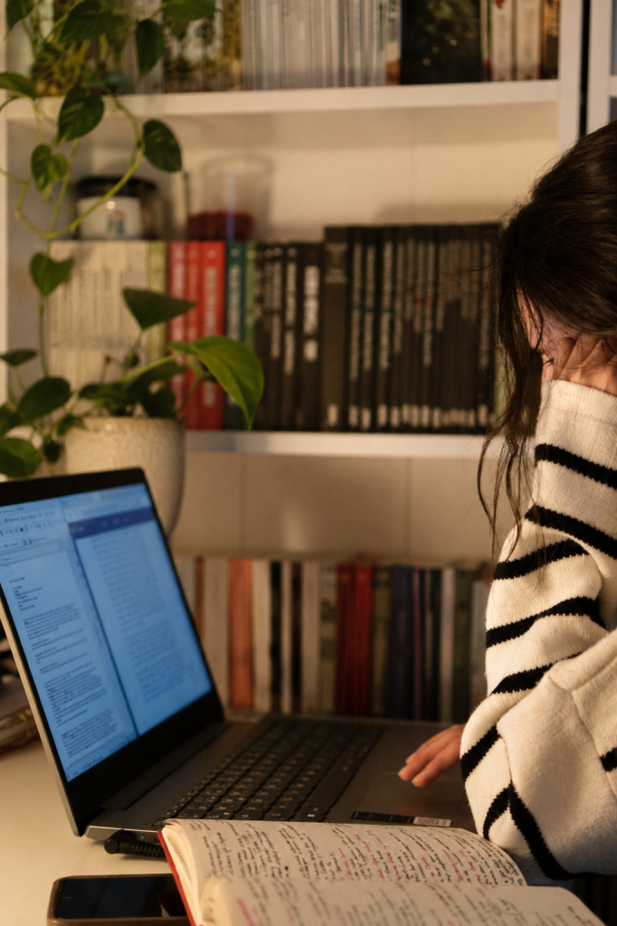 Student studying with digital learning materials