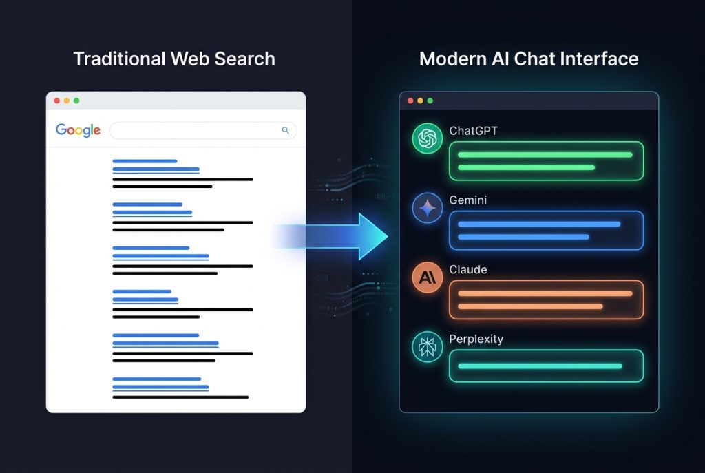 Shift from traditional search to AI-powered discovery