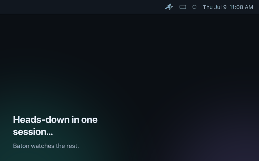 Demo: agents hand back while you work, the count ticks up, one click jumps to the session and clears it