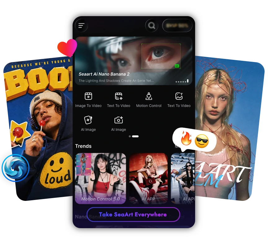SeaArt AI app interface