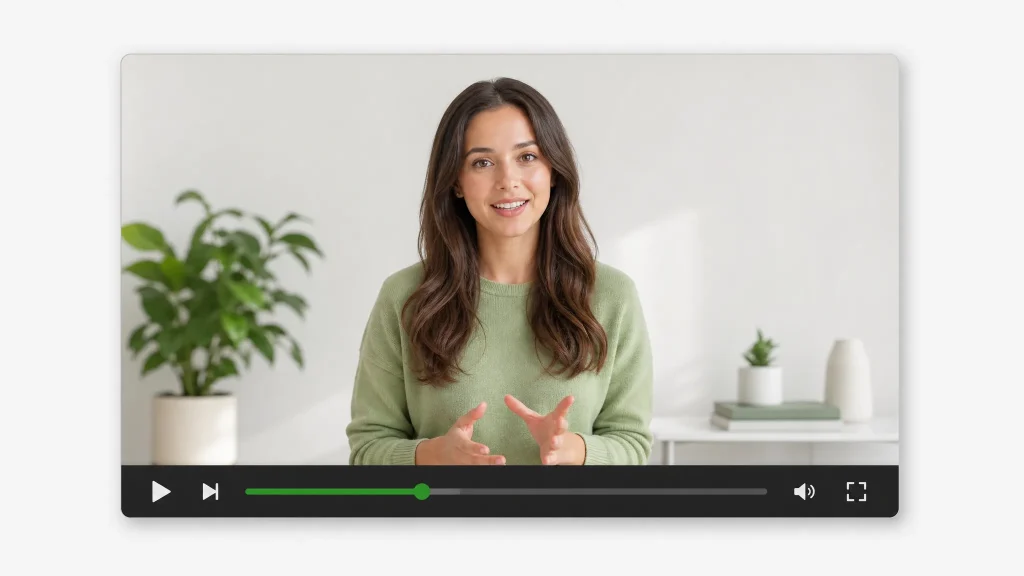 Standard MP4 video preview with a new background baked in, shown in a video player.