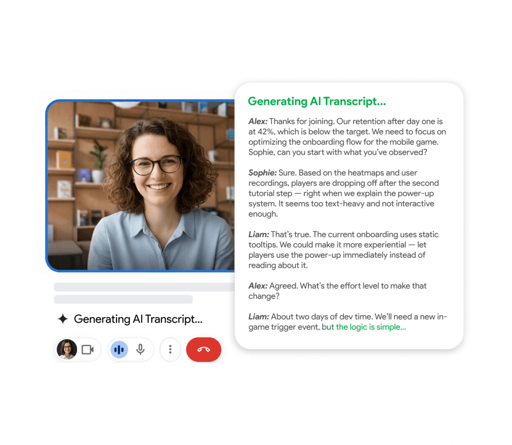 Get Google Meet transcript