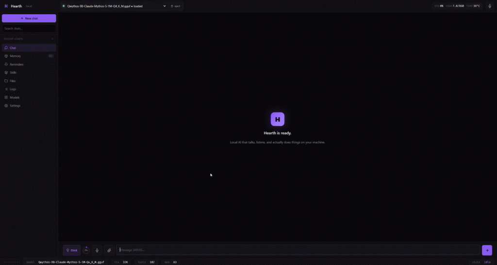 Hearth creating a folder, writing a file, and opening it in Notepad from a single request