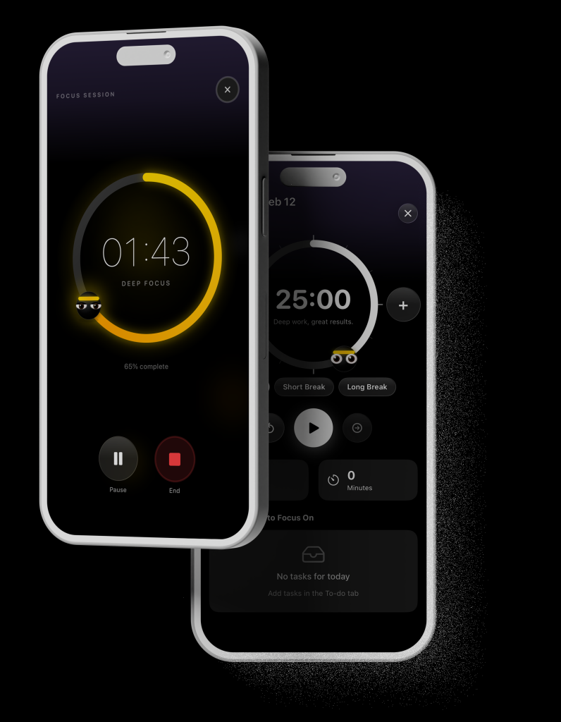 Focus Timer - Clay iPhone Mockup