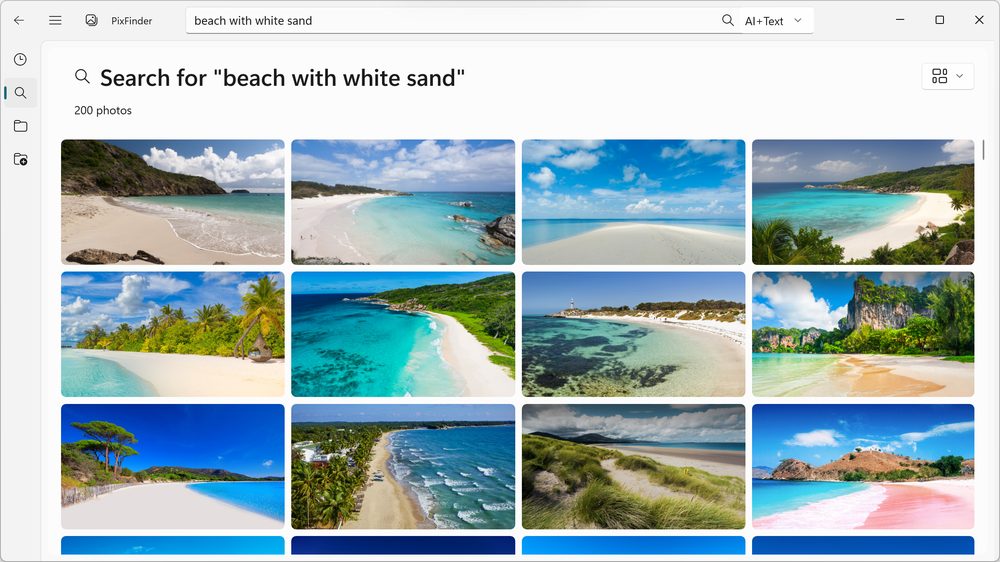 PixFinder AI search results