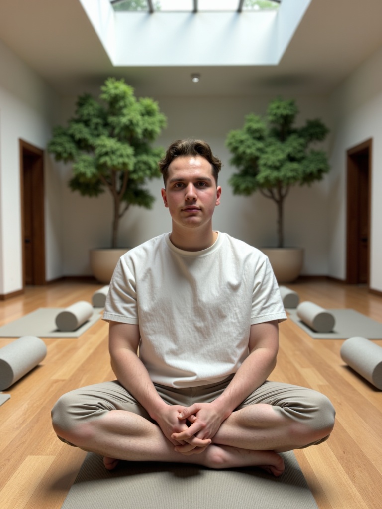 Example of a Kynara Digital Twin Image of a creator in a calm wellness studio