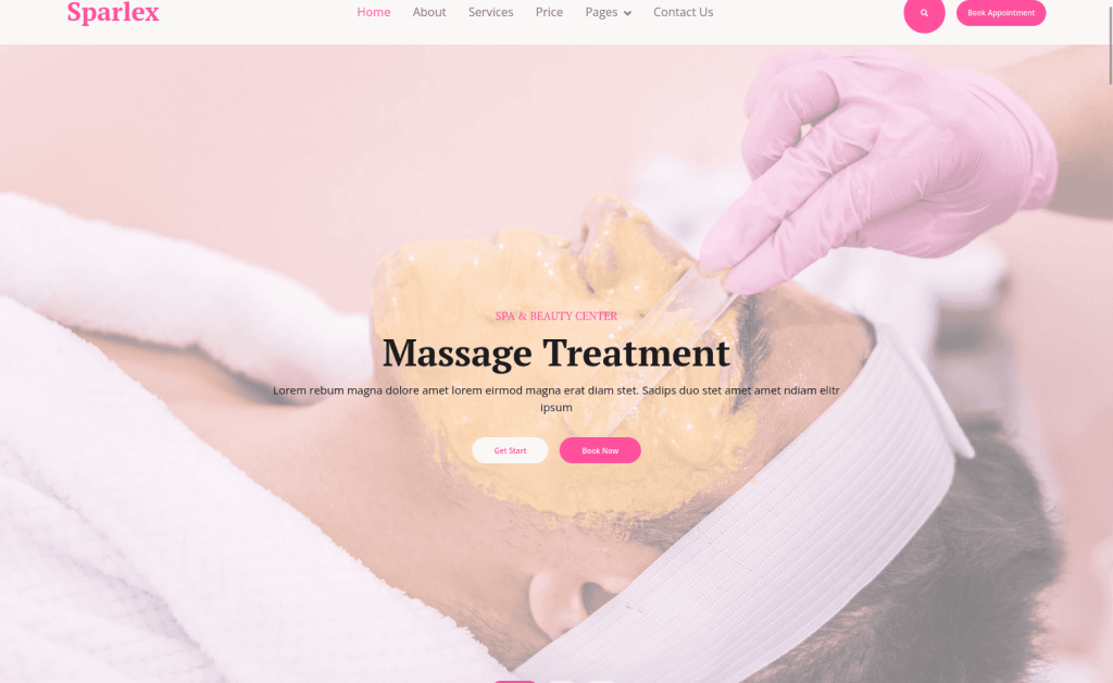 Med spa appointment booking website example