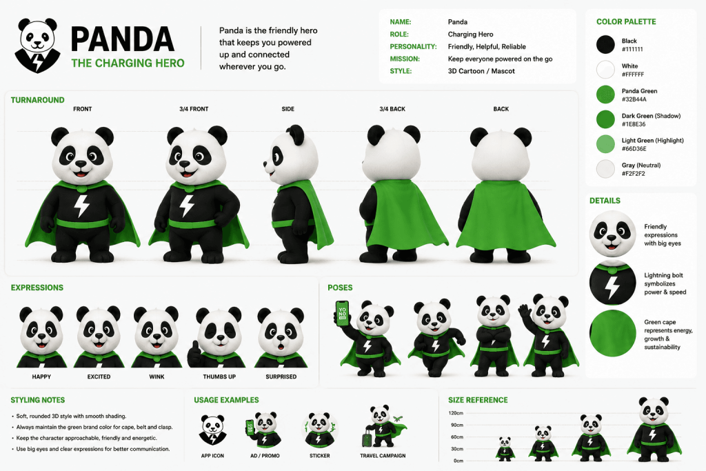 Panda the Charging Hero character sheet