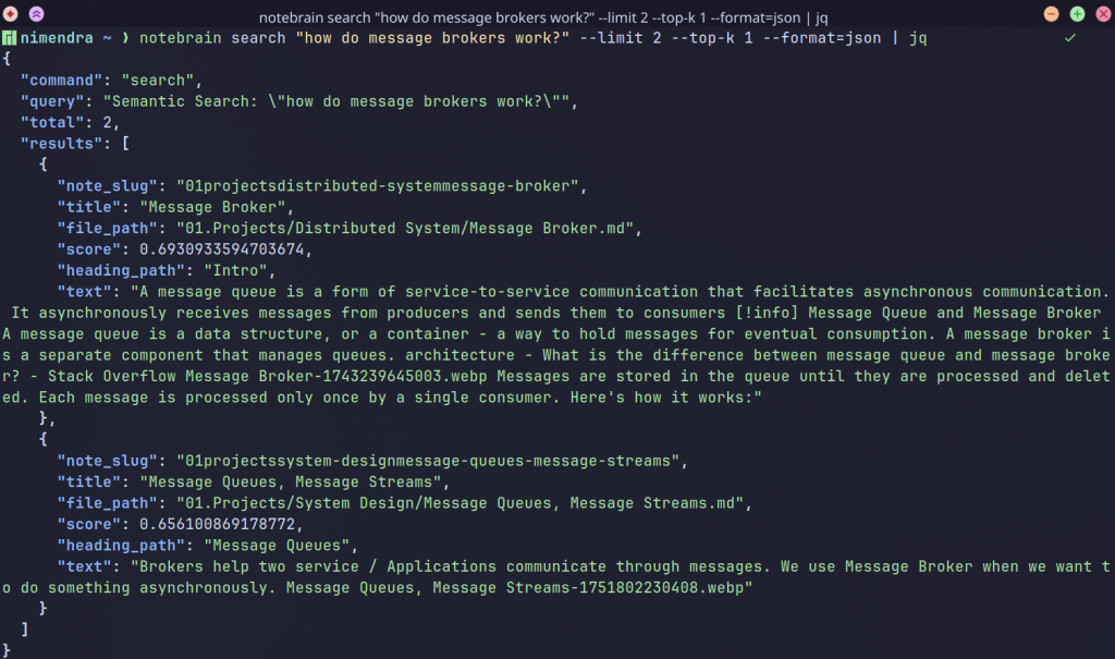 Notebrain search JSON