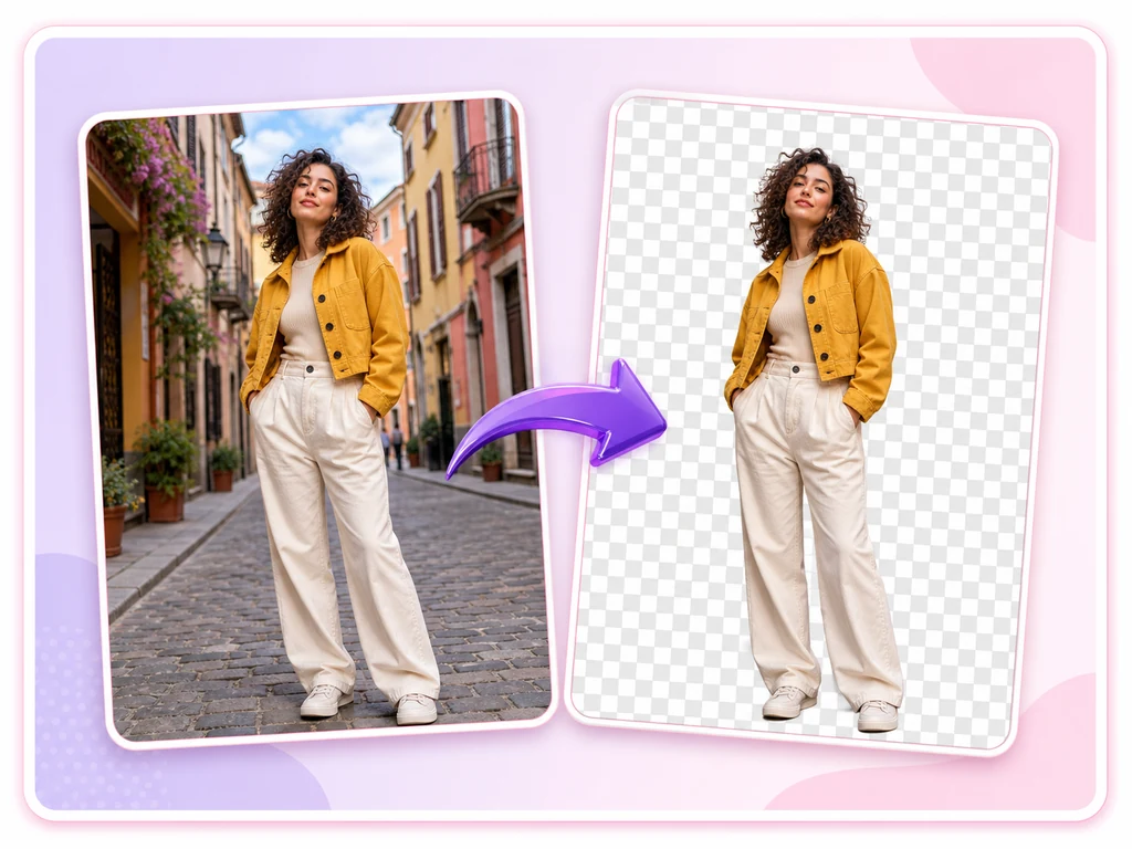 Background replacement made with an AI photo editor without registration