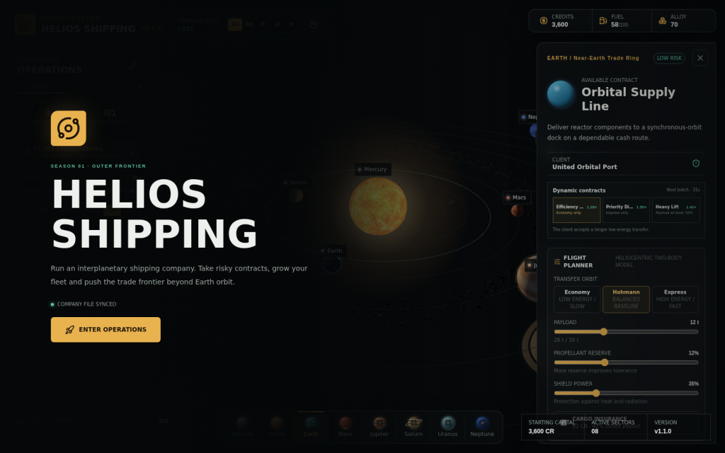 Helios Shipping Live preview