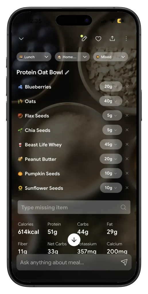 NutriScan macro nutrition tracking
