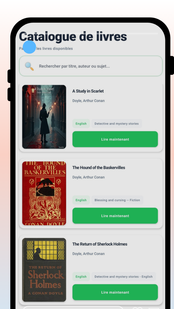 ReadAlly mobile catalog screen