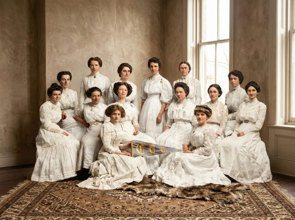Illustrative restoration of the same historical group photograph