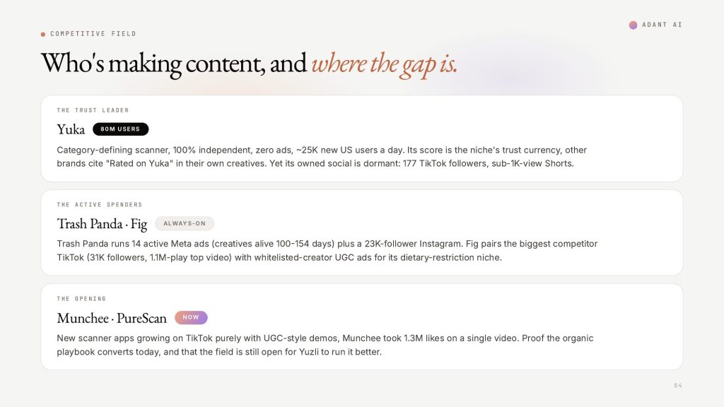Yuzli social content research — sample page 4 of 12