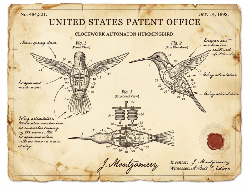 AI image prompt example: Vintage Patent Document
