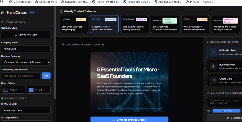 Tool Workspace Screenshot