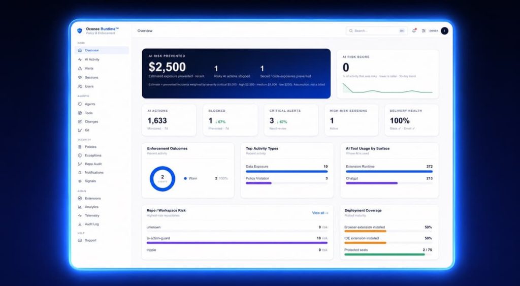 Oconee Runtime dashboard