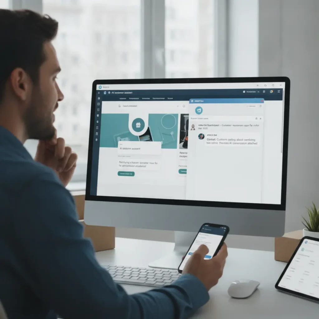 The same AiRep24 assistant answering from Telegram and a website